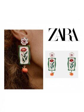 NEW 2026 Ceramic Enamal Floral Earrings